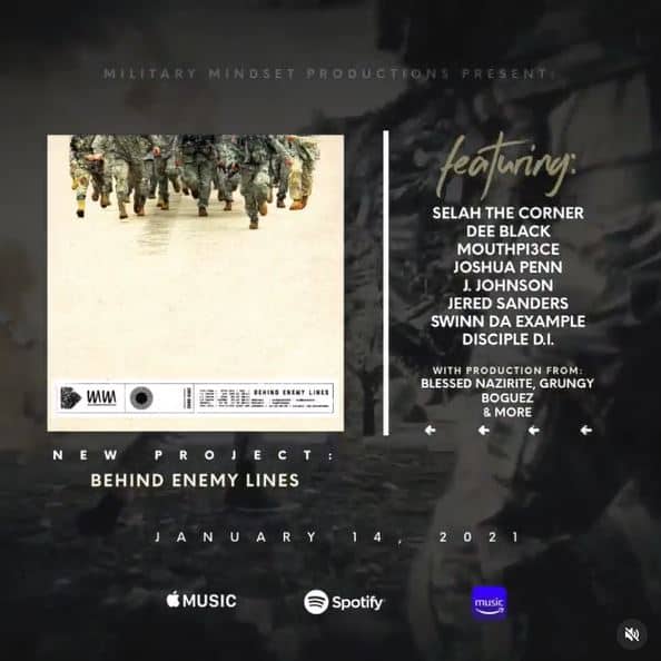 Military Mindset Productions Presents the New Compilation Album “Behind Enemy Lines” (@militarymindsetproductions, @trackstarz)